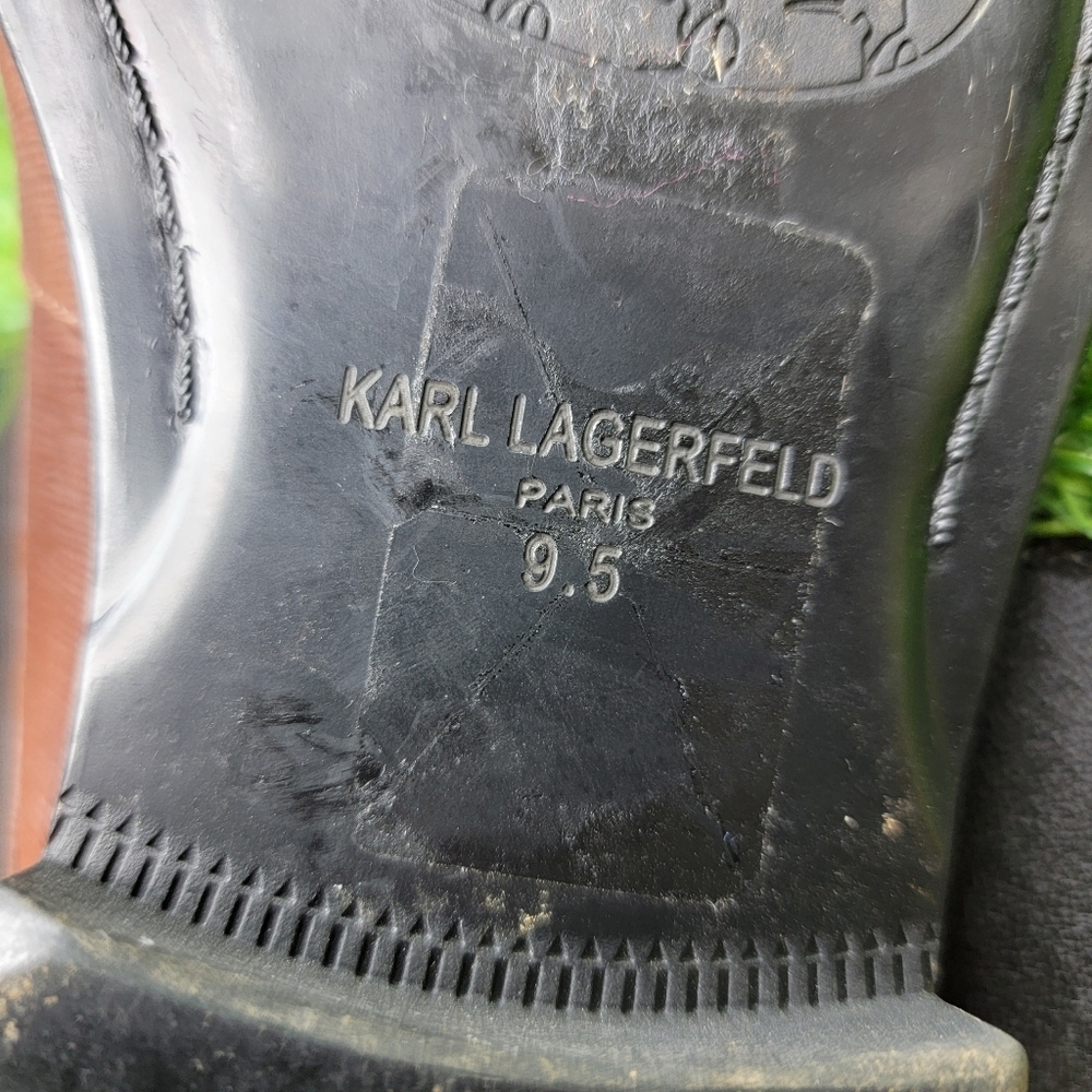 Karl Lagerfeld Paris Brown Leather Loafers Men's Size 9.5 Dress Shoes - Picture 8 of 9